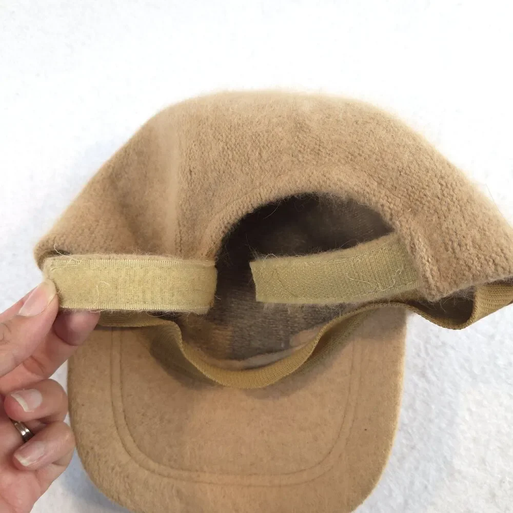 Vintage Y2K Baby Phat Hat Fuzzy Cat Logo Tan Hip Hop 00s Rare